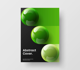 Isolated 3D spheres journal cover illustration. Amazing presentation A4 design vector concept.