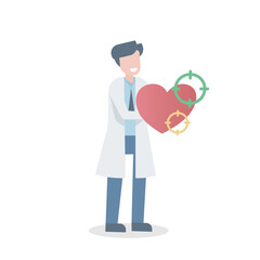 Heart disease and regular check-up,Diagnosis of heart disease risk by a specialist,treatment and medical service,Vector illustration.