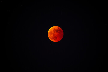The red moon after a lunar eclipse