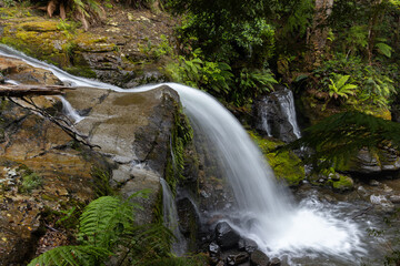 water chute at liffey falls in tasmania