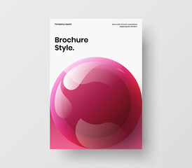 Clean realistic balls brochure concept. Amazing poster A4 design vector illustration.