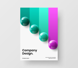 Creative 3D spheres company identity illustration. Modern banner design vector concept.