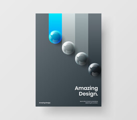 Multicolored 3D balls company identity concept. Original pamphlet A4 vector design template.