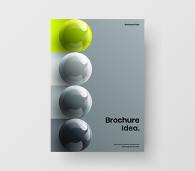 Unique 3D balls brochure template. Abstract cover design vector layout.