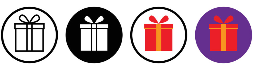 christmas box icon set. style your sign symbol, vector illustration