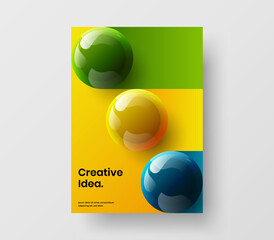 Fresh 3D balls handbill illustration. Multicolored cover design vector concept.