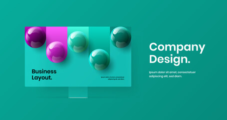 Clean desktop mockup web project layout. Original banner design vector concept.