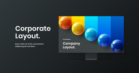 Premium banner vector design concept. Colorful display mockup site screen layout.