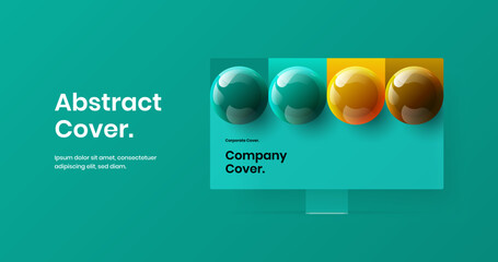 Clean desktop mockup presentation illustration. Original site design vector concept.