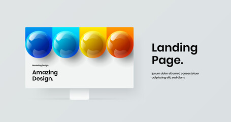 Original monitor mockup web banner layout. Amazing site vector design illustration.