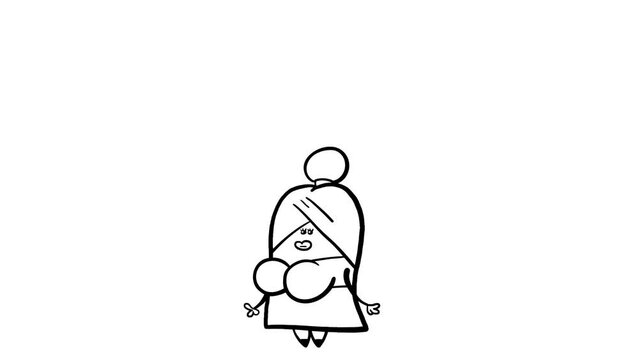 Cartoon businesswoman transforms to beautiful superheroine. Black and white whiteboard drawing linear version. Office employee becomes a sexy woman. Cute metamorphosis beauty character.