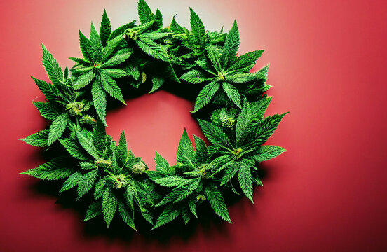 Corona navide&ntilde;a de mariguana