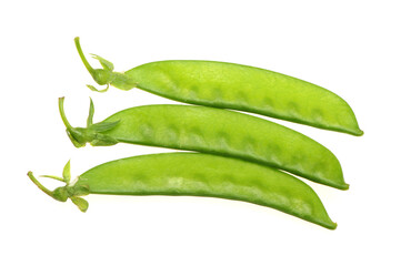 Snow peas isolated on white background
