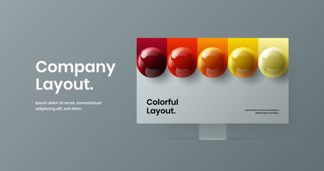 Unique display mockup web banner illustration. Simple site design vector template.