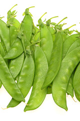 Snow peas isolated on white background