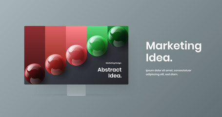 Abstract desktop mockup web project template. Minimalistic presentation design vector illustration.