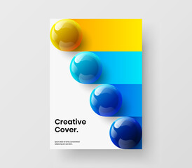 Simple realistic spheres presentation template. Geometric company cover vector design concept.