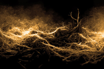 Gold yellow background texture, wavy silky black, golden and brownish shades of colors beautiful, hot and flowing design
