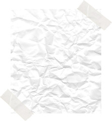 crumpled white paper with white tape