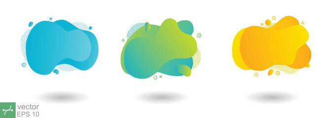 Abstract dynamic gradient graphic elements in modern style. Banners with flowing liquid shapes, amoeba forms. Logo, flyer, presentation, invitation, card template. Vector illustration EPS 10.