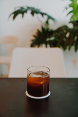 black coffee cold drip in glass