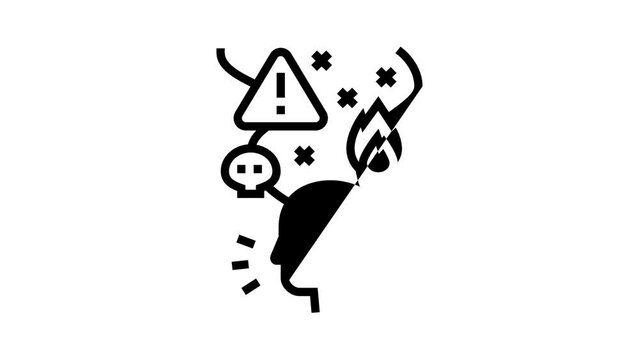 proactive aggression line icon animation