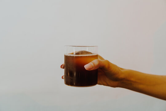 black coffee cold drip in glass
