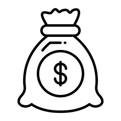 Money bag vector icon editable design, dollar sack