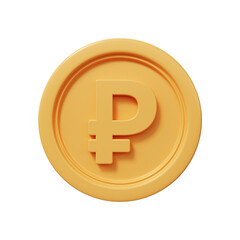Obraz premium Ruble gold coin 3d render.