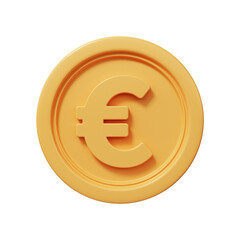 Obraz premium Golden euro coin 3d render..