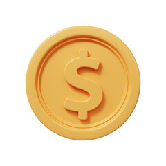 Obraz premium Golden dollar coin 3d render.