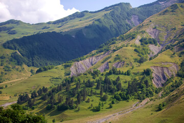 Summer mountain landscape against the sky.