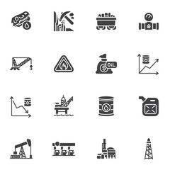 Oil industry vector icons set