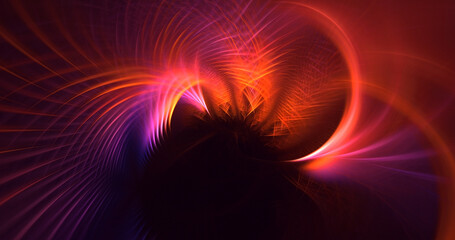 3D rendering abstract multicolor fractal light background