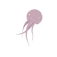 Cartoon jellyfish Vector illustration - jellyfish isolated on white background. 