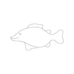 Cartoon character fish isolated on white background. fish in flat design. 