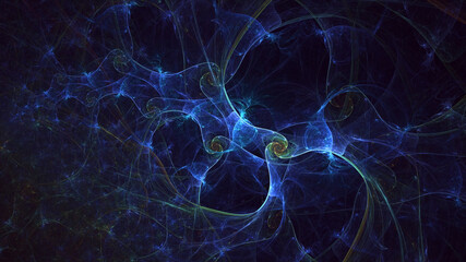 3D rendering abstract multicolor fractal light background