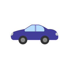 Blue Car icon isolated on a white background.