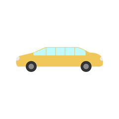 Cartoon isolated yellow car Vector isolated on a white background.