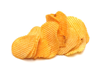 potato chips isolated on white background