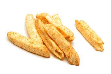 french fries on white background 
