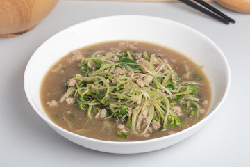 Stir Fried Sunflower Sprouts with Minced Pork