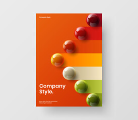 Clean cover vector design concept. Modern realistic spheres annual report template.