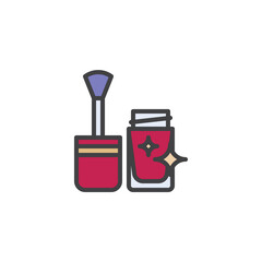 Nail polish brush filled outline icon