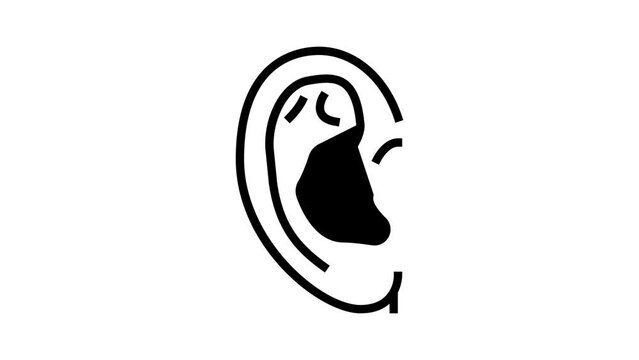 ear head part line icon animation