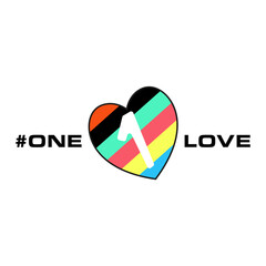 One Love Vector Design with hashtag