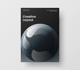 Fresh corporate identity A4 vector design concept. Colorful realistic spheres brochure layout.