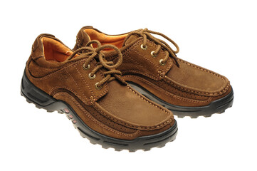 A picture of a pair of male shoes over white background