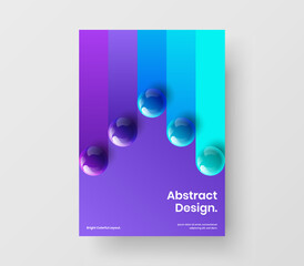 Vivid brochure vector design illustration. Creative 3D balls company identity concept.