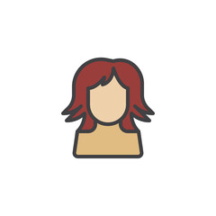 Hair wig filled outline icon